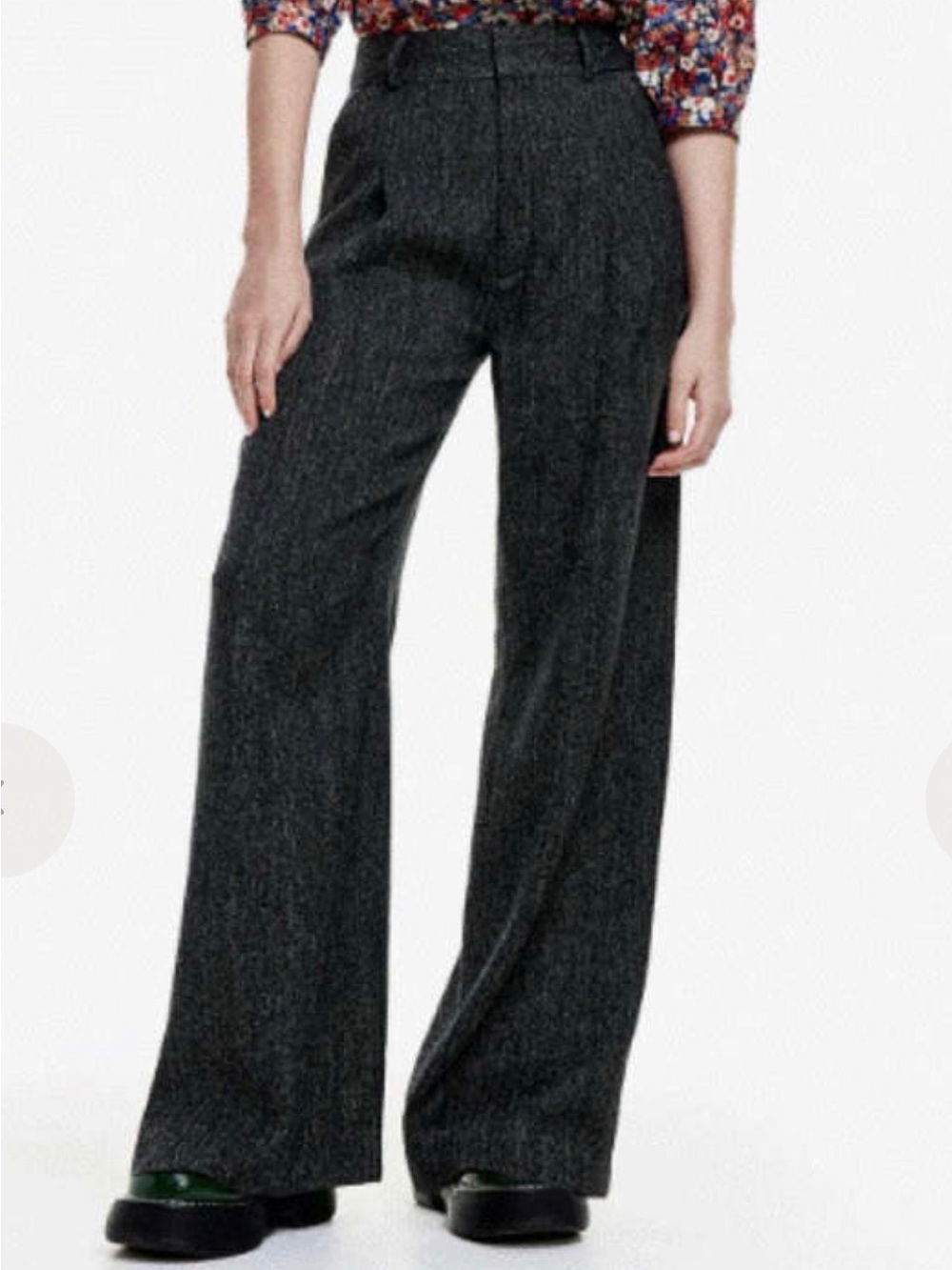 SMYTHE Wide-Leg Wool Blend Pants - Raven Color size 00